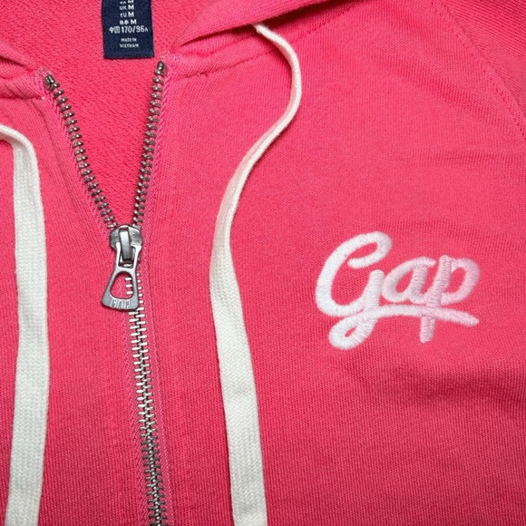 GAP Women's Bright Pink Zip-Up Hoodie - Picture 2 of 6